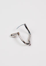 Organic Wave Hinge-Style Earrings in Silver