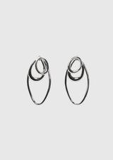 Multi-Way Layered Triple-Loop Earrings in Silver