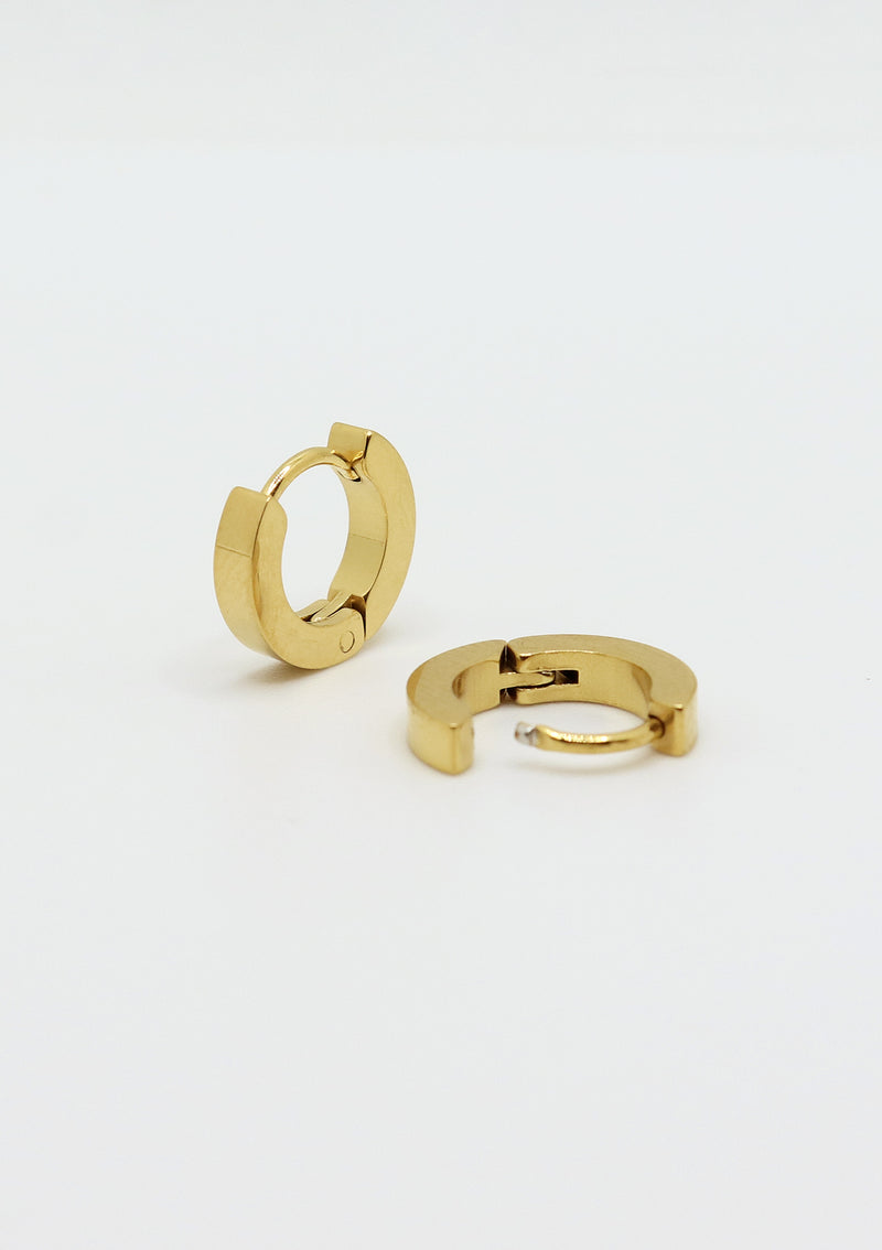 Simple Hinged-Hoop Earrings in Gold