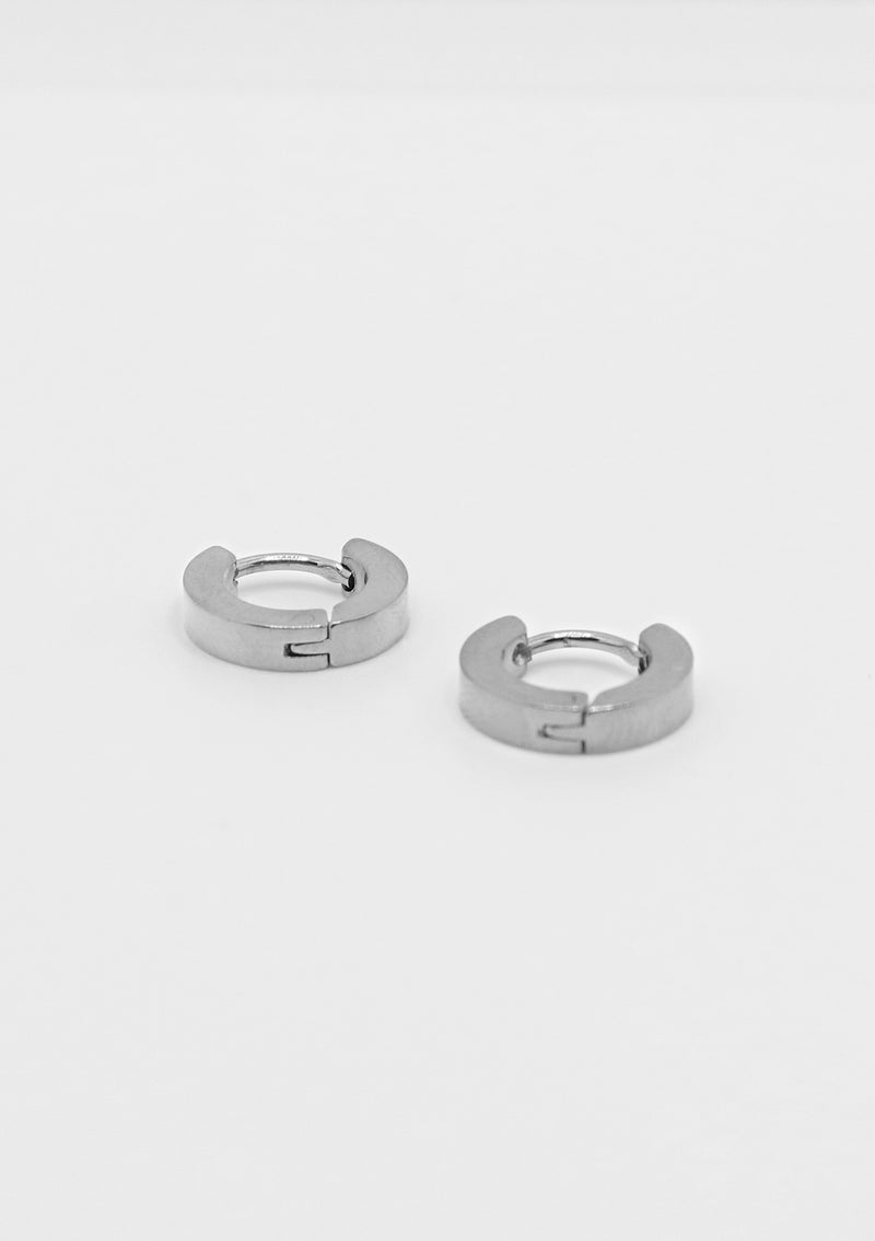 Simple Hinged-Hoop Earrings in Silver