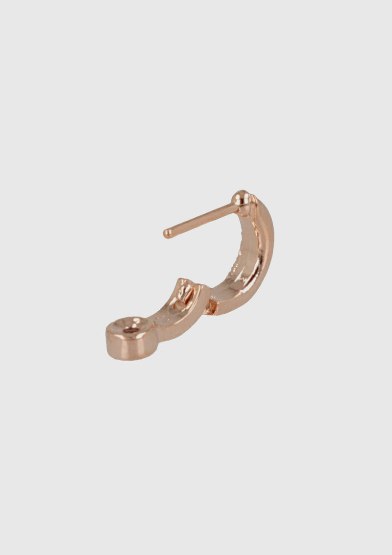 Mixed Texture Hinged D-Hoop Earrings in Pink Gold