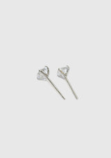 Simple Cubic Zirconia Stud Earrings in Silver