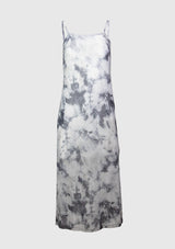 Sheer Marbled Tie-Dye Camisole Dress in Grey - LUMINE SINGAPORE