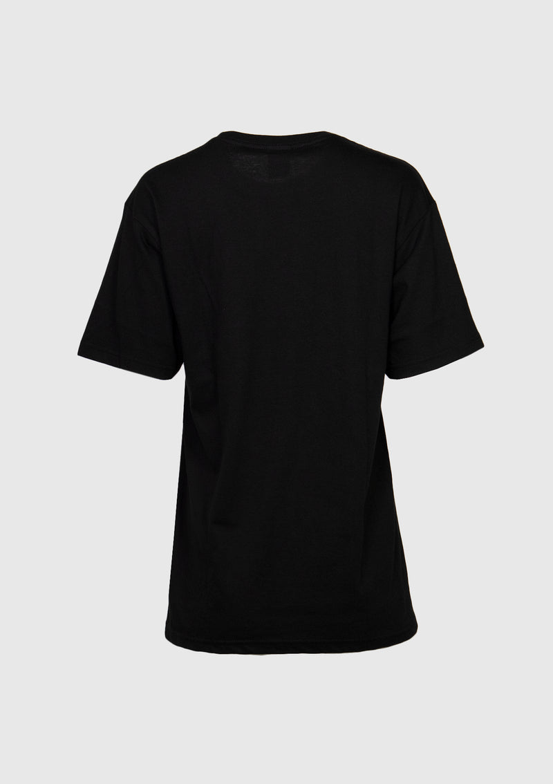 THERE Short Sleeve Logo Tee in Black x Check - LUMINE SINGAPORE