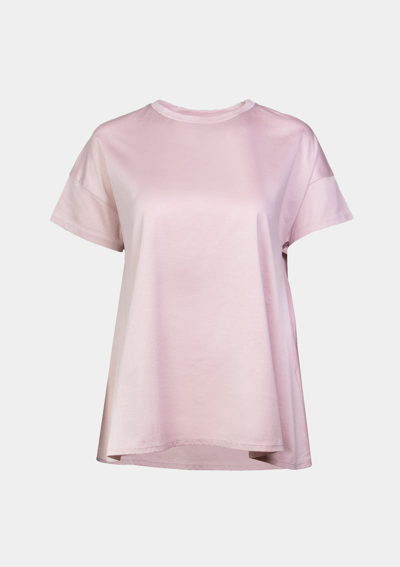 Drop-Shoulder Flare Tee in Light Pink - LUMINE SINGAPORE