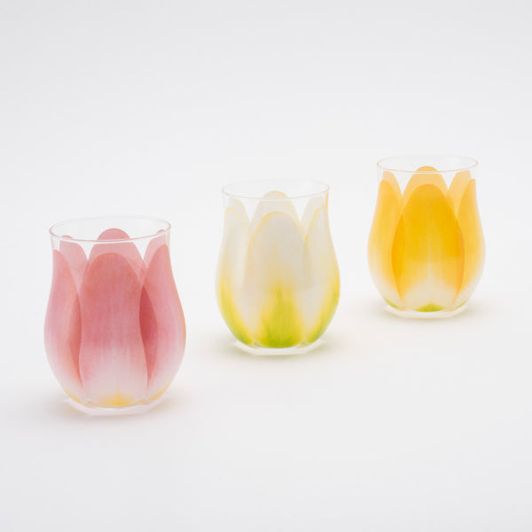 TULIP Glass 2-Piece Set in White & Red